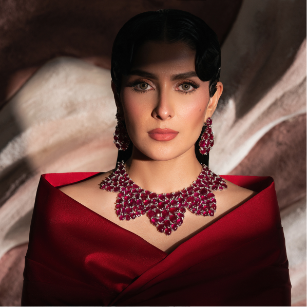 Ayeza Khan wearing ruby jewellery